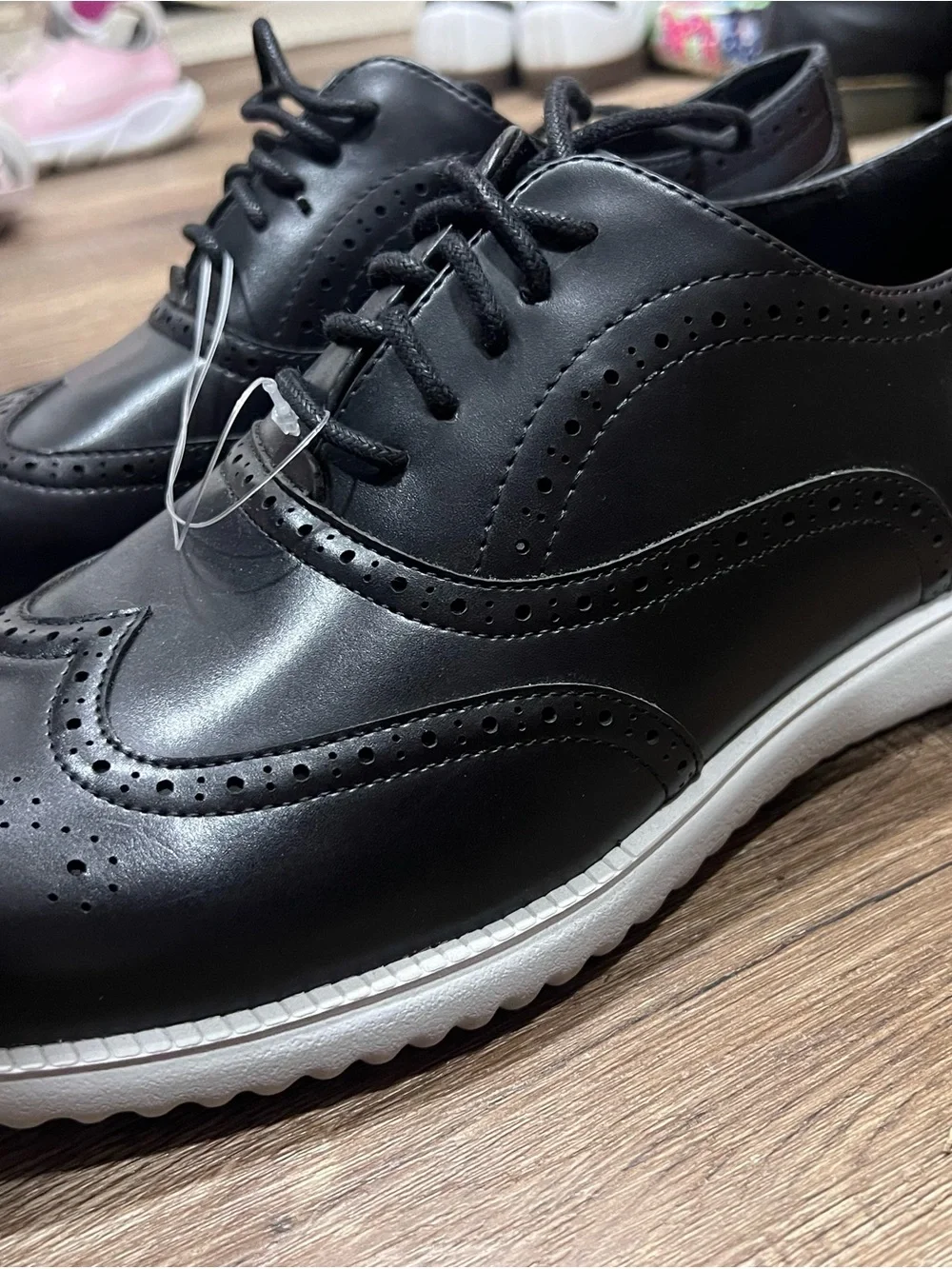 Kenneth Cole Black Wingtip Derby with White Sole